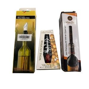 Wine Accessory Gift Set Stainless Steel Chiller Air Pressure Opener Stopper